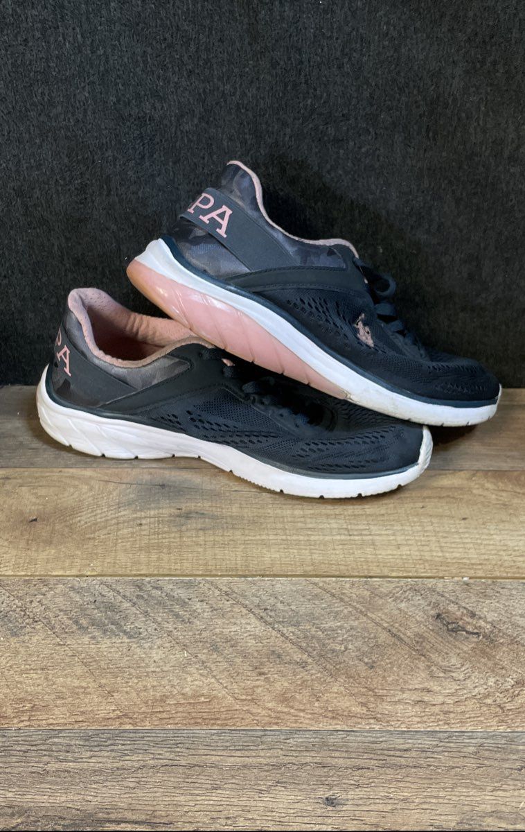 U.S. Polo Assn. Navy Blue Pink White Mesh Walking Shoes Sneakers Size 9