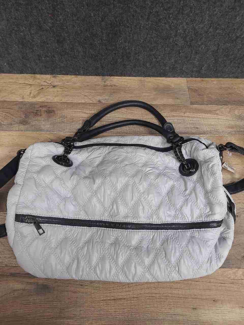 Studio S Grey Quilted Uptown Bound Satchel Bag NWT Gunmetal Hardware