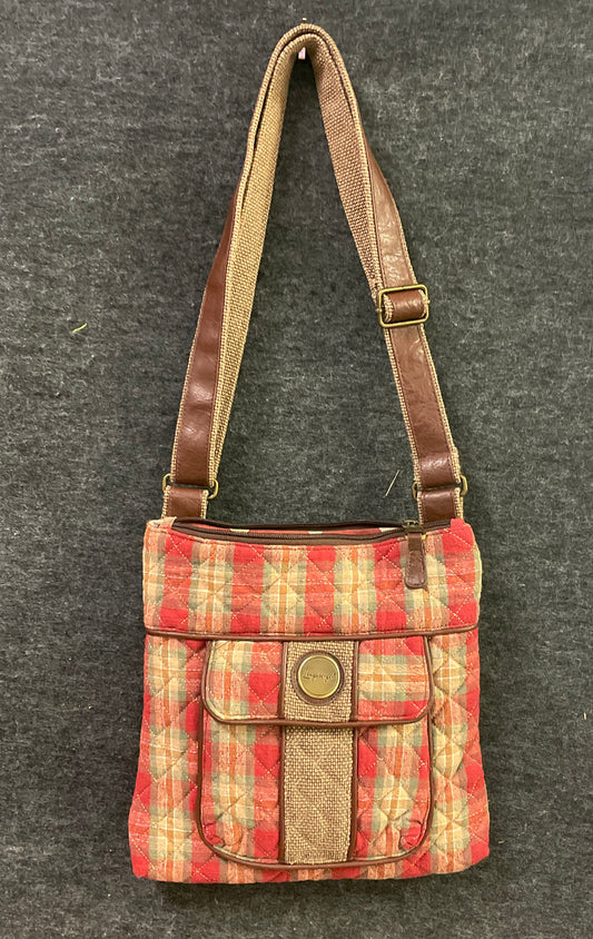 Longaberger Red Plaid Quilted Crossbody Bag and Coin Purse Lot of 2