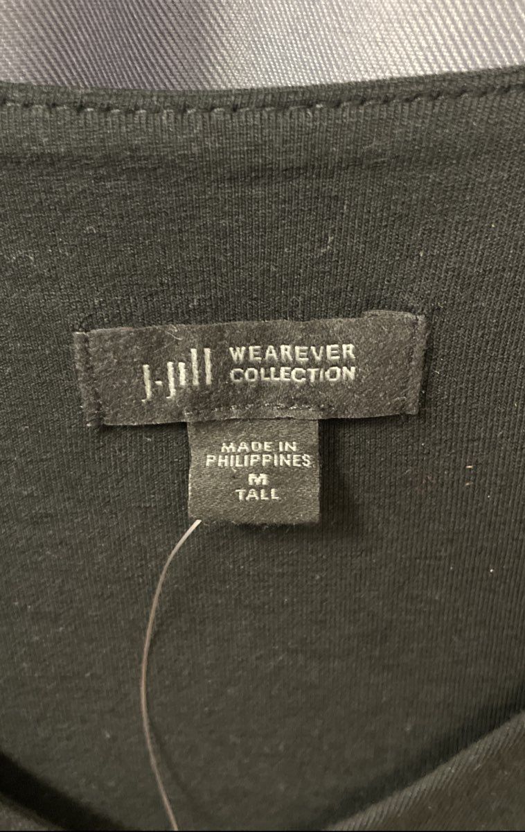 J. Jill Women's Wearever Black V-Neck Long Sleeve Shirt Sz MT NWT