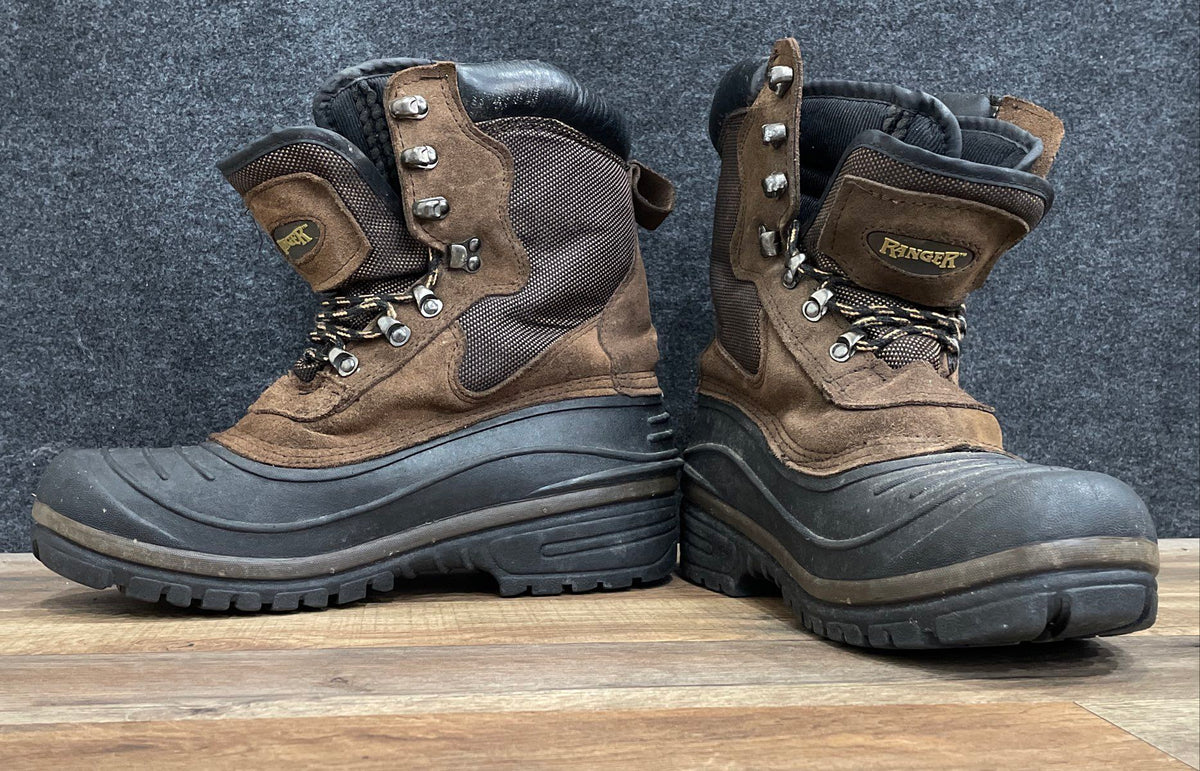 Ranger Men's Brown Black Winter Pac Snow Boots Duck Toe Lace Up Size 9