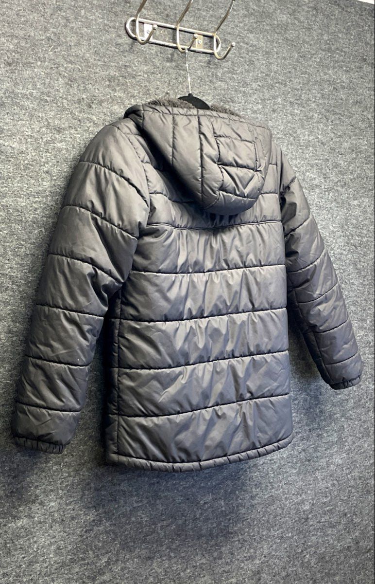 The North Face Youth Black Sherpa Fleece Lined Hooded Quilted Puffer Jacket