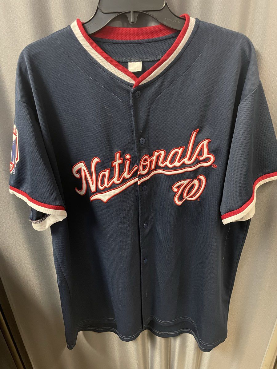 MLB Unisex Washington Nationals #39 Navy Baseball Jersey Nats on Base Patch XL