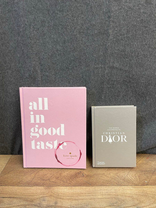 Kate Spade All In Good Taste & Christian Dior Book Lot 2x Fashion Hardcover
