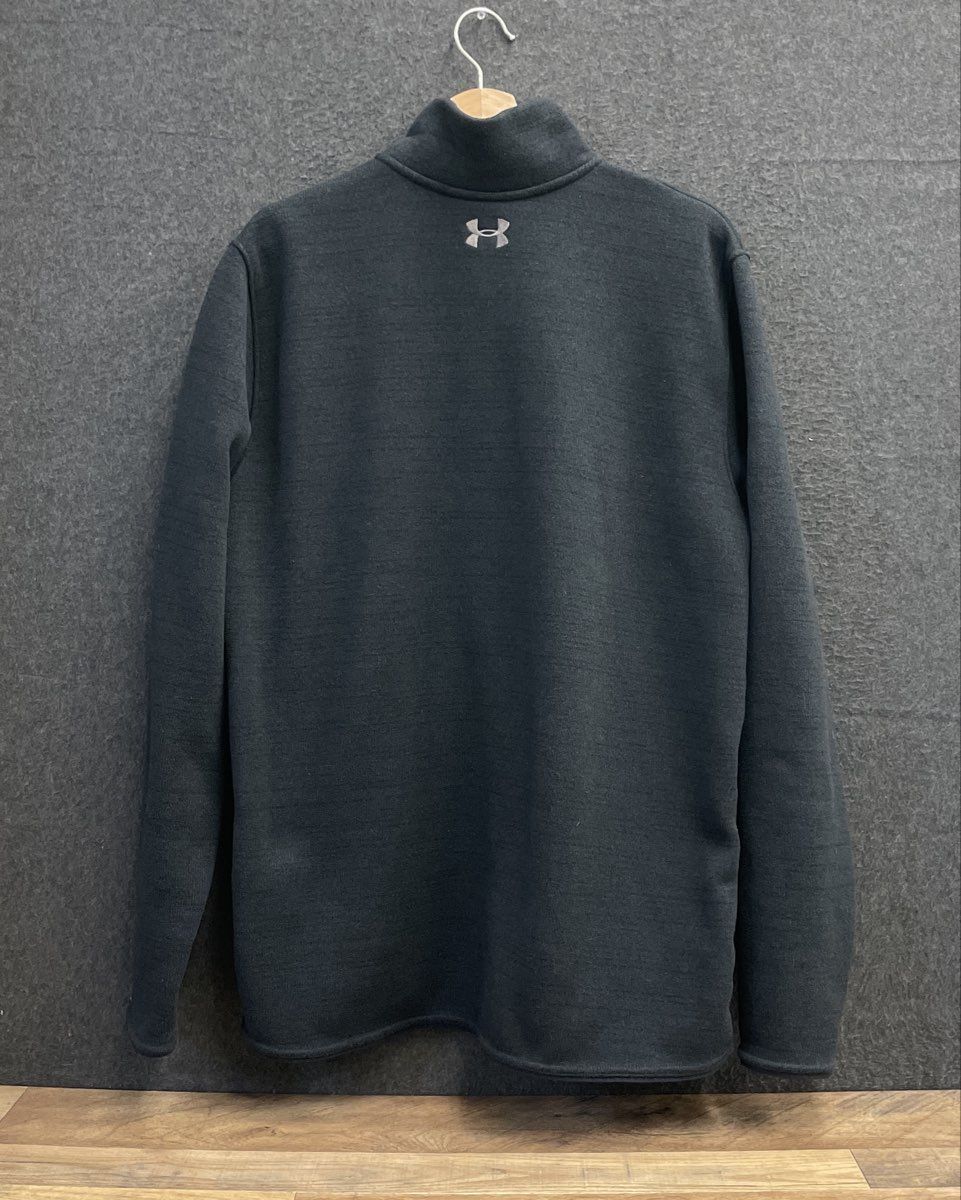 Under Armour Men's Black ColdGear Loose Snap Fleece Pullover Sweater Sz XL