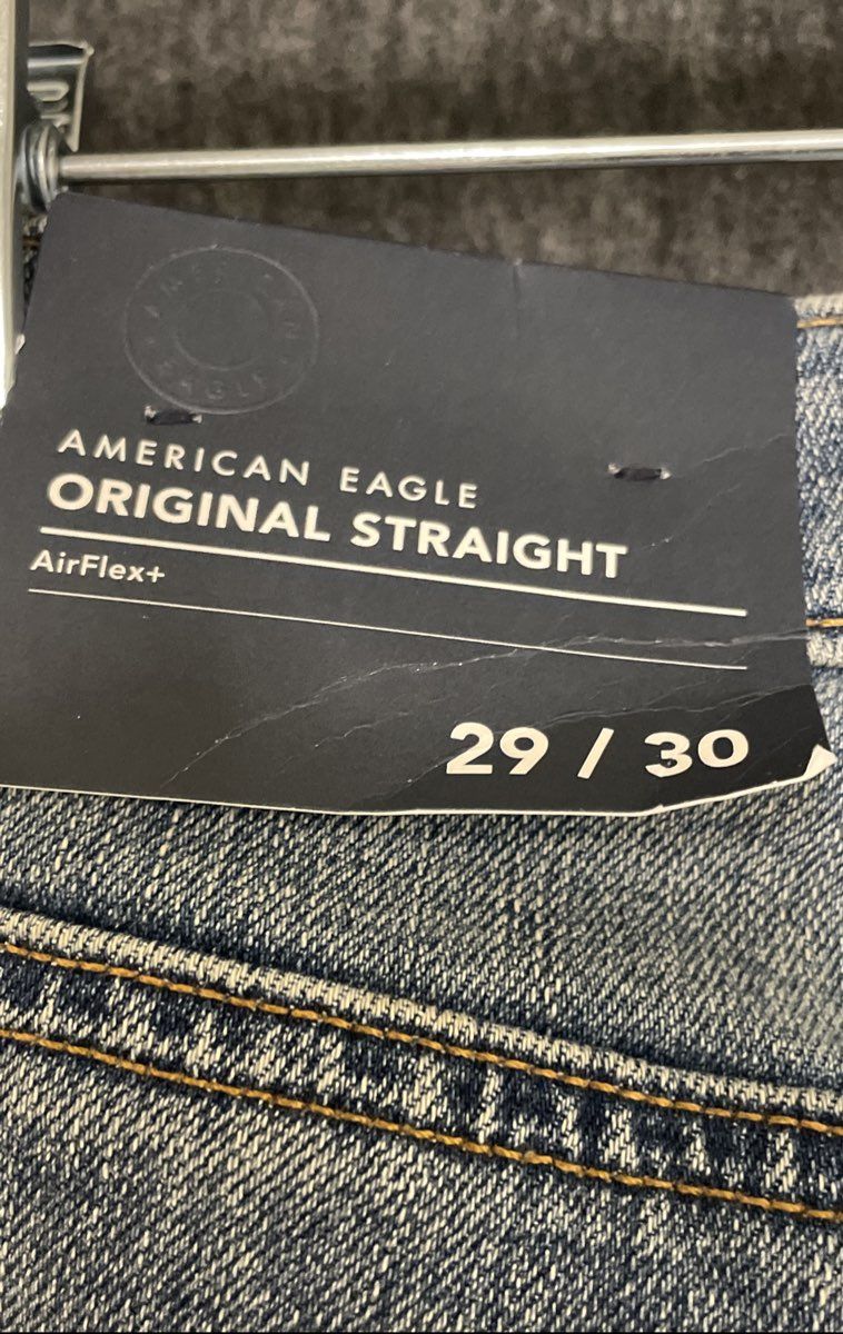 American Eagle Men's Original Straight Airflex+ Jeans Medium Tinted NWT 29x30