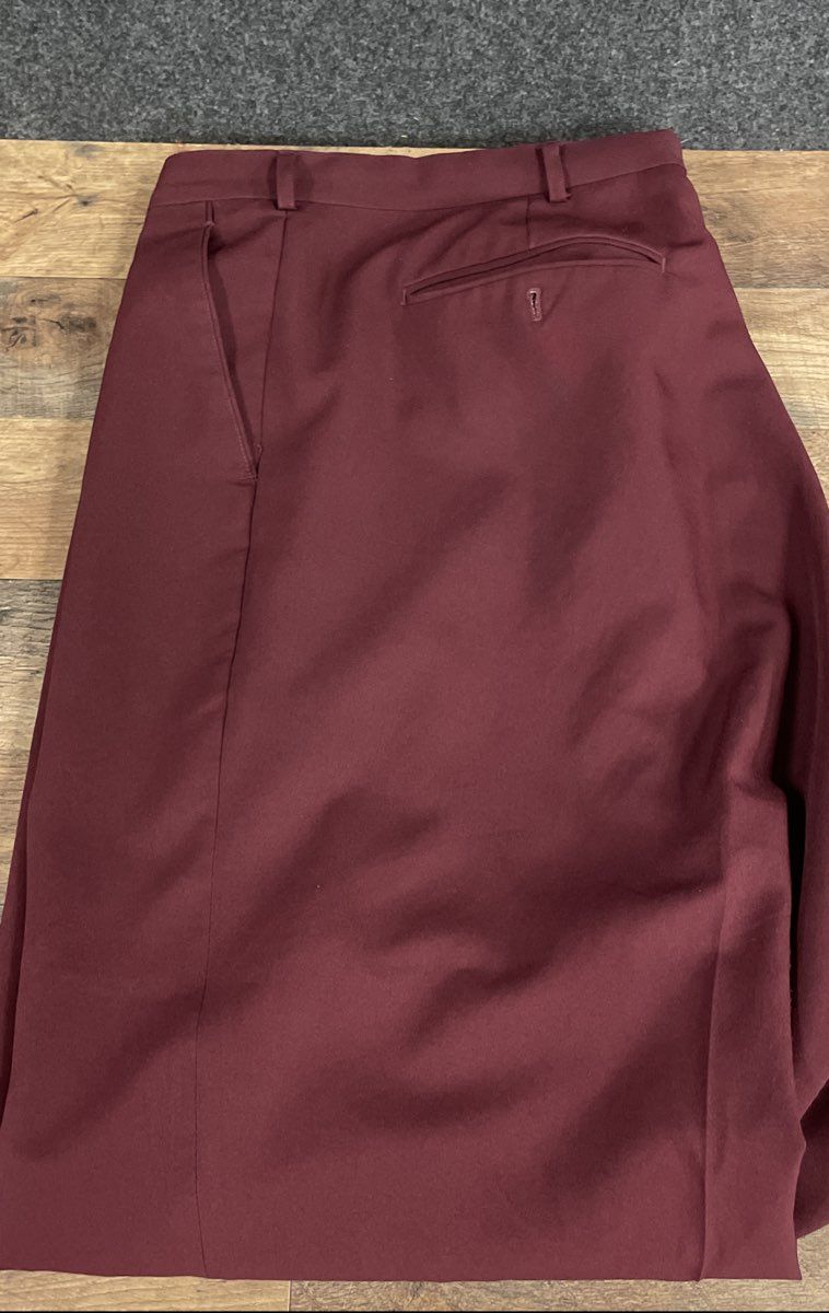J. Vital Men's Burgundy Pleated Dress Pants Slacks Polyester Big & Tall Sz 58W