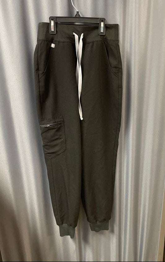 Figs Women's Zamora Jogger Scrub Bottoms Black Cargo Pockets Sz XXS/P