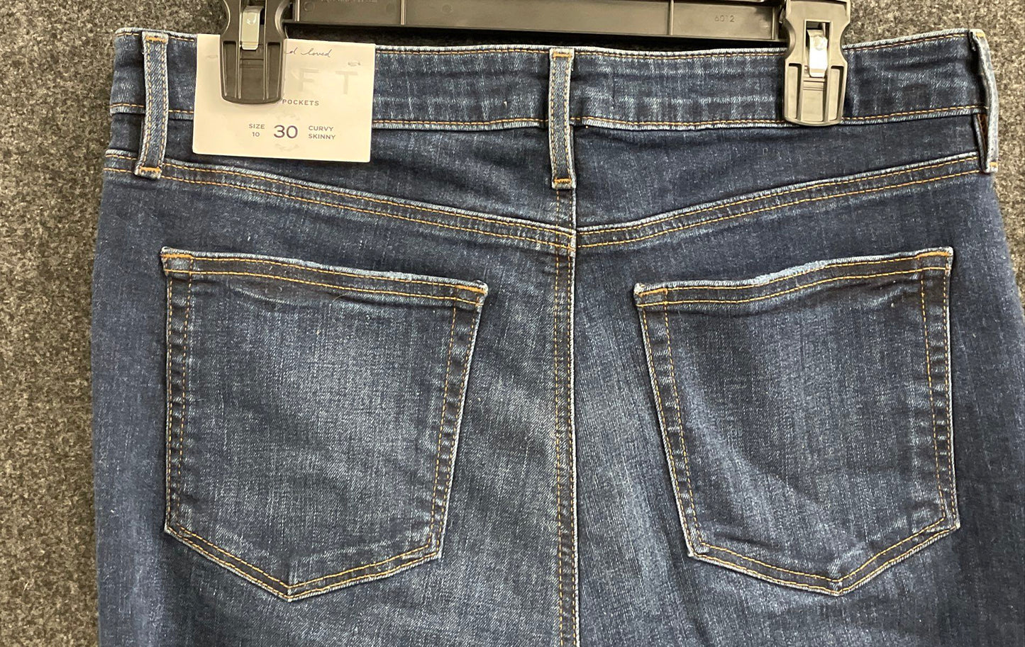 Loft Women's Curvy Skinny Jeans Dark Blue Sustainable Slim Pocket NWT Sz 30/10