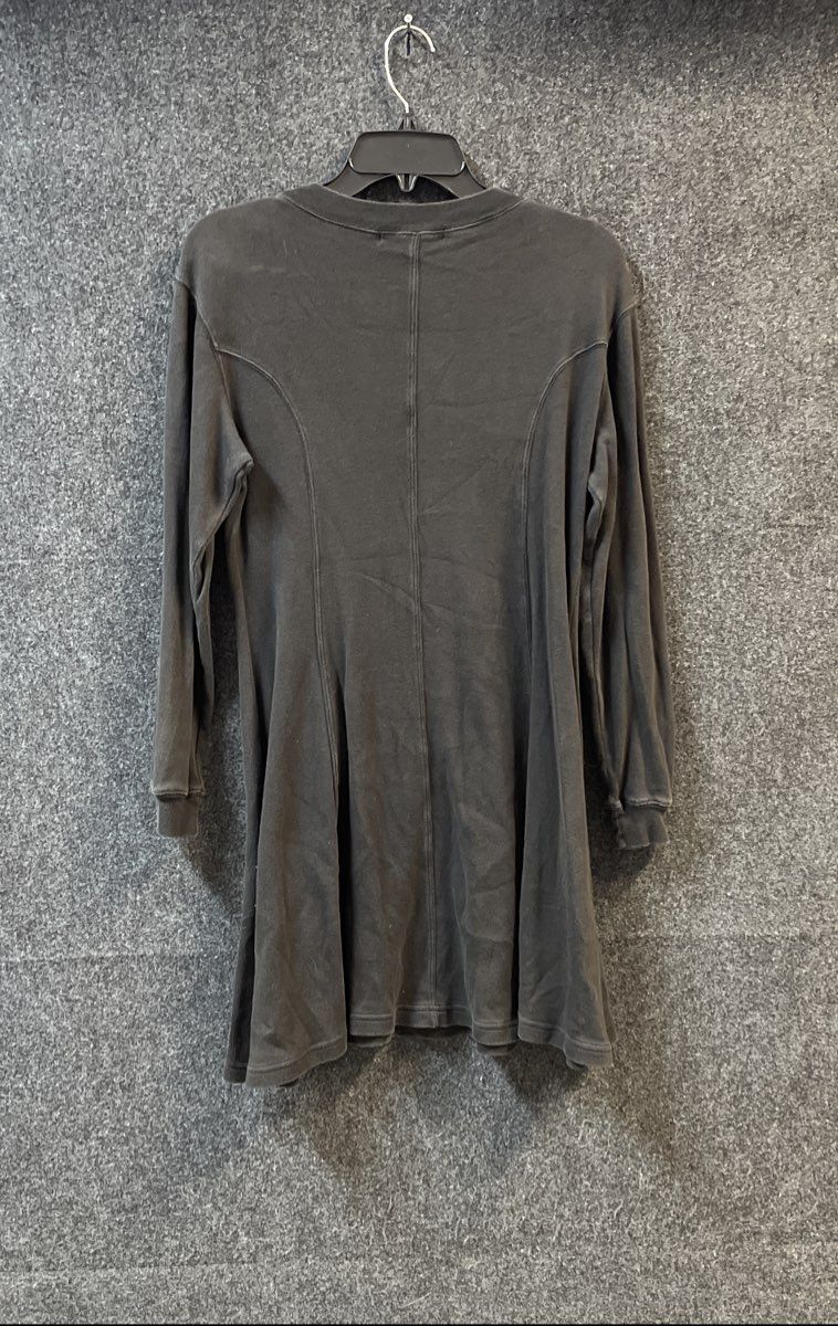 FADS Women's Vintage 90s Black Cotton Long Sleeve Fit Flare Shirt Dress Sz M
