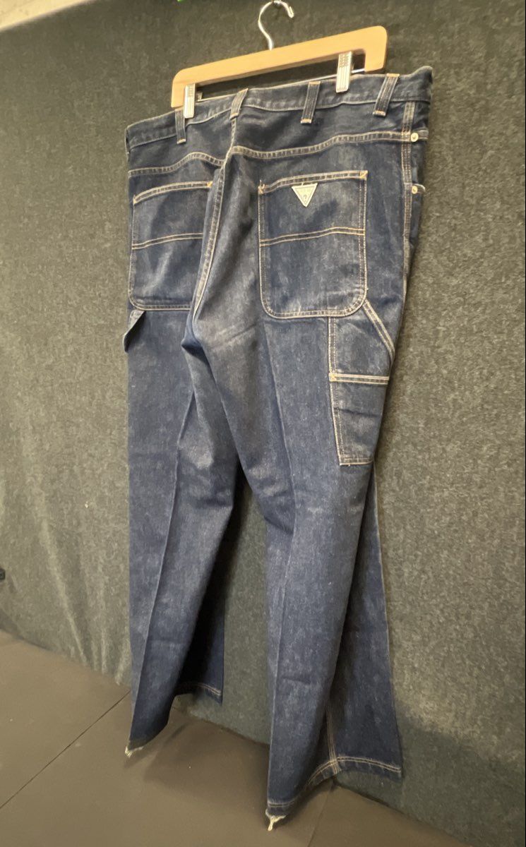 Vintage 90s Guess Men's Blue Carpenter Jeans Made in USA Sz 40x34