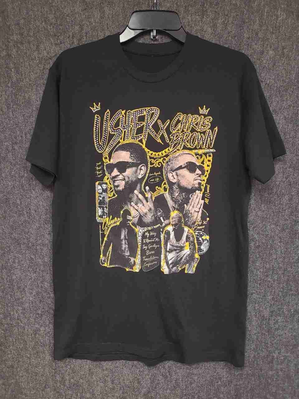 Usher x Chris Brown Raymond and Brown Tour T-Shirt R&B Streetwear Rap Tee Sz L