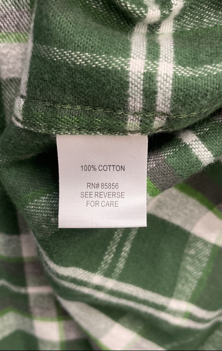 Cabela's Men's Guide Series Green Plaid Cotton Flannel Button Down Shirt LT NWT