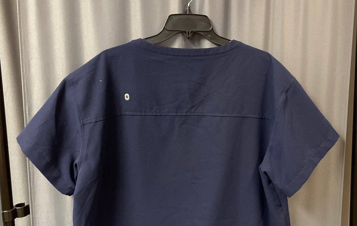 Figs Women's Navy Blue Technical Collection One Pocket Scrub Top Sz XL