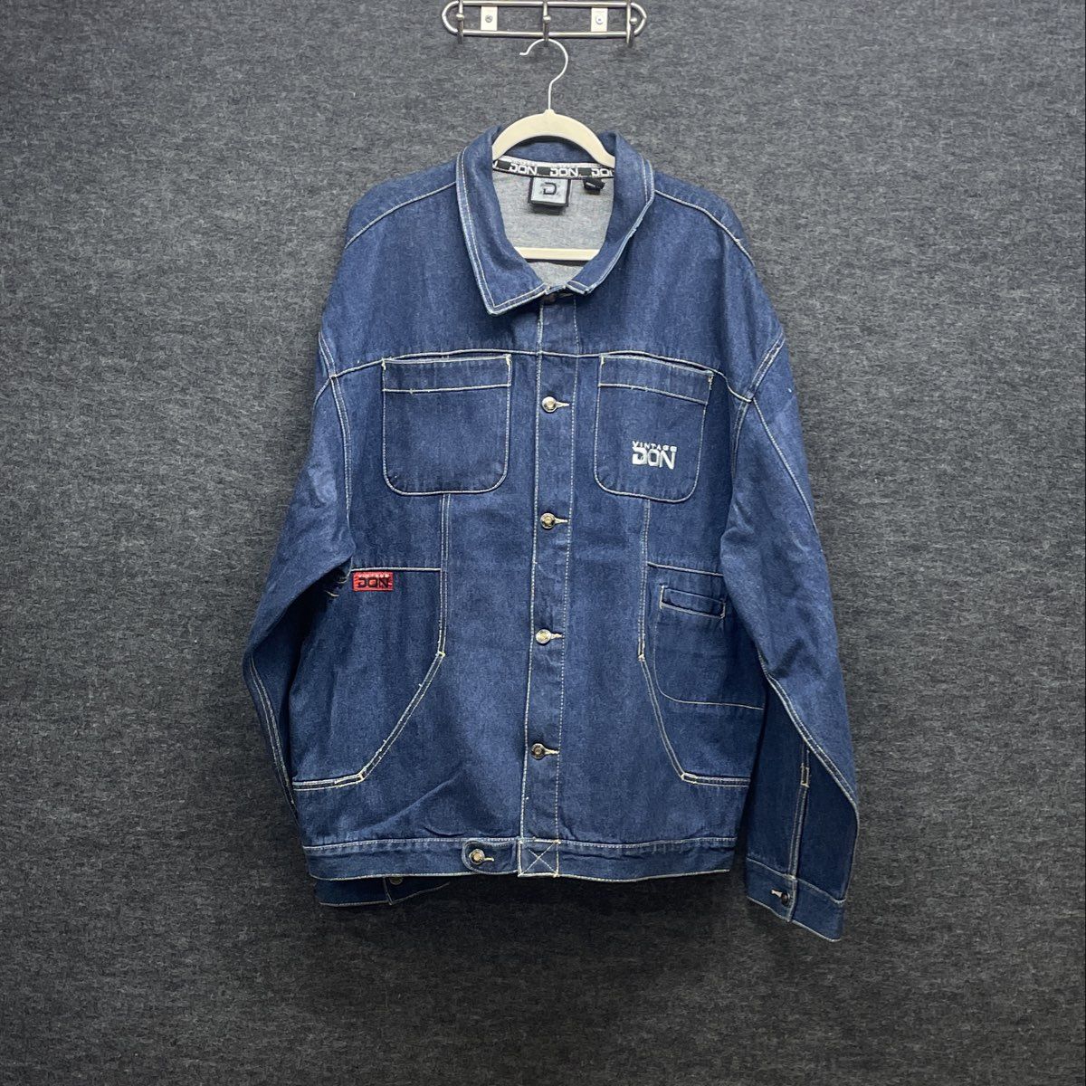 Vintage 90s Vintage Don Blue Denim Streetwear Trucker Jacket Hip Hop Sz S