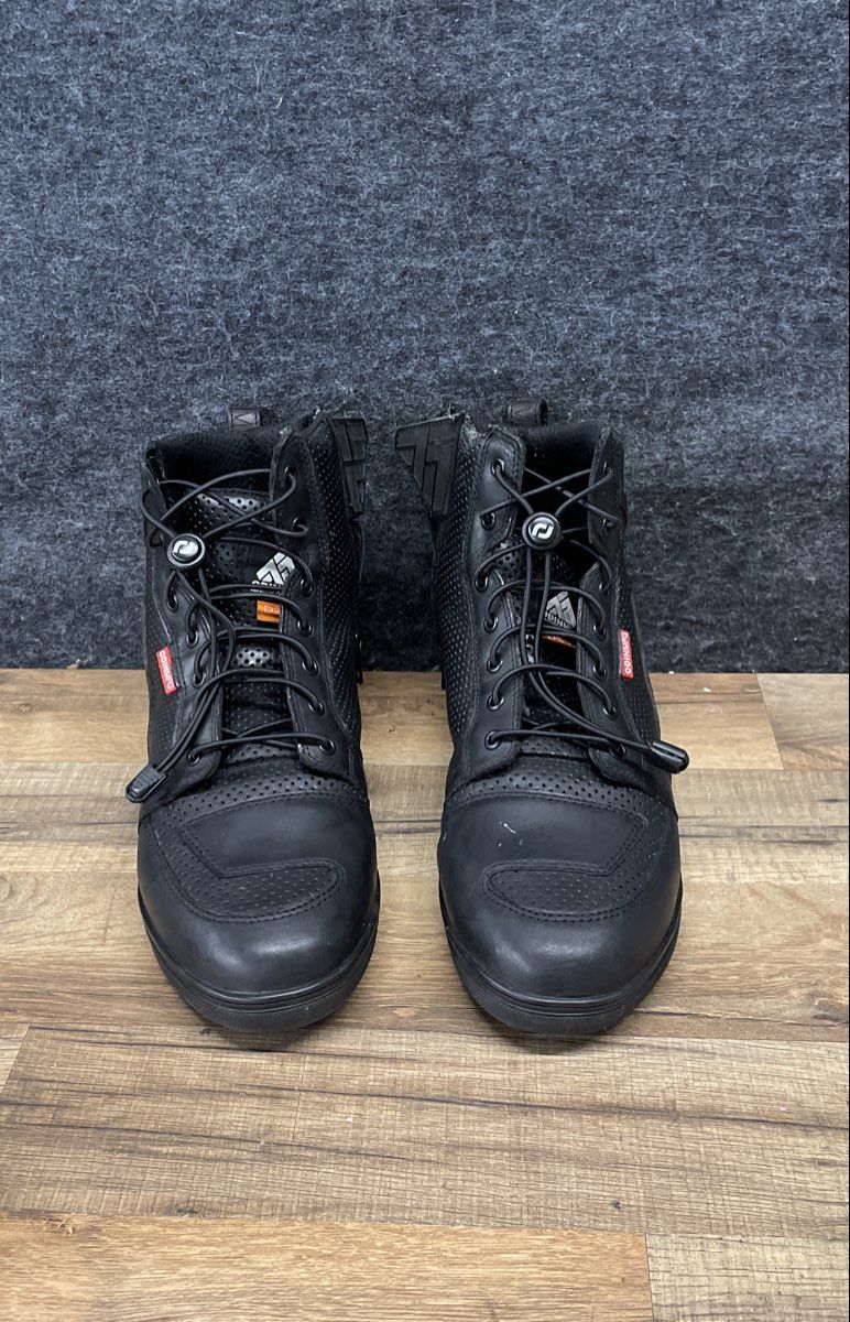Odin Mfg Heavy Hitter Black Perforated Leather Motorcycle Boots Men's Size 11