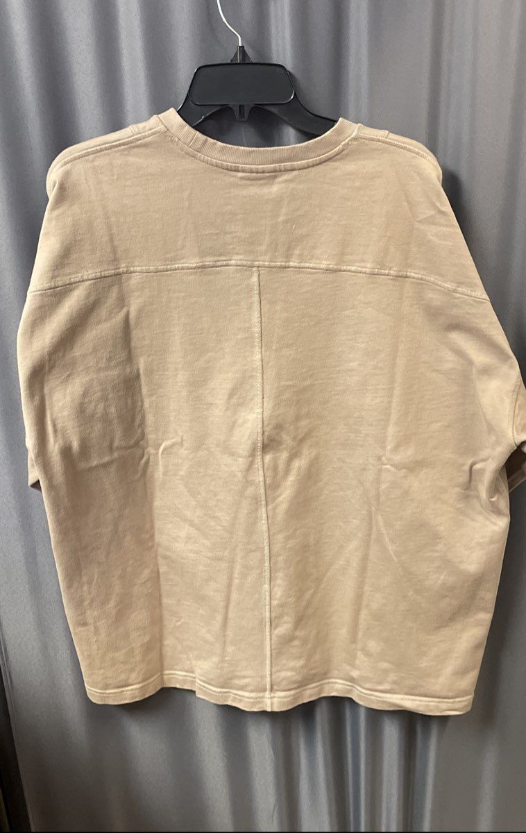 Gymshark Men's Beige Heavyweight Lifting Top Short Sleeve Boxy Sz XXL New