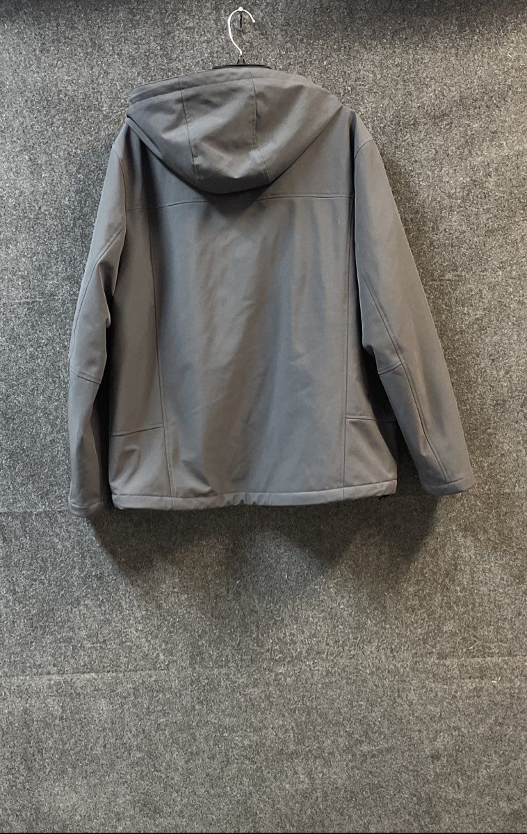 Calvin Klein Men's Gray Softshell Hooded Jacket Sherpa Faux Fur Lined Sz L