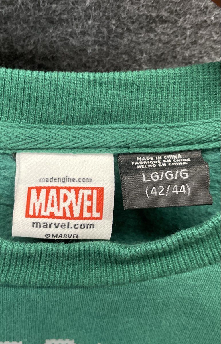 Marvel Men's Deadpool Green Merry Chimichanga Christmas Ugly Sweatshirt Sz L