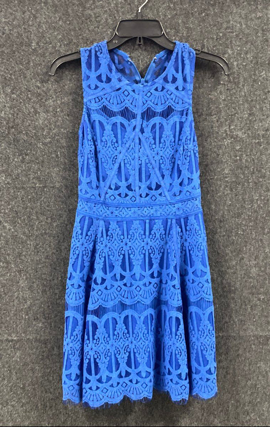 Adelyn Rae Women's Electric Blue Lace Sleeveless Fit & Flare Dress Sz XS NWT
