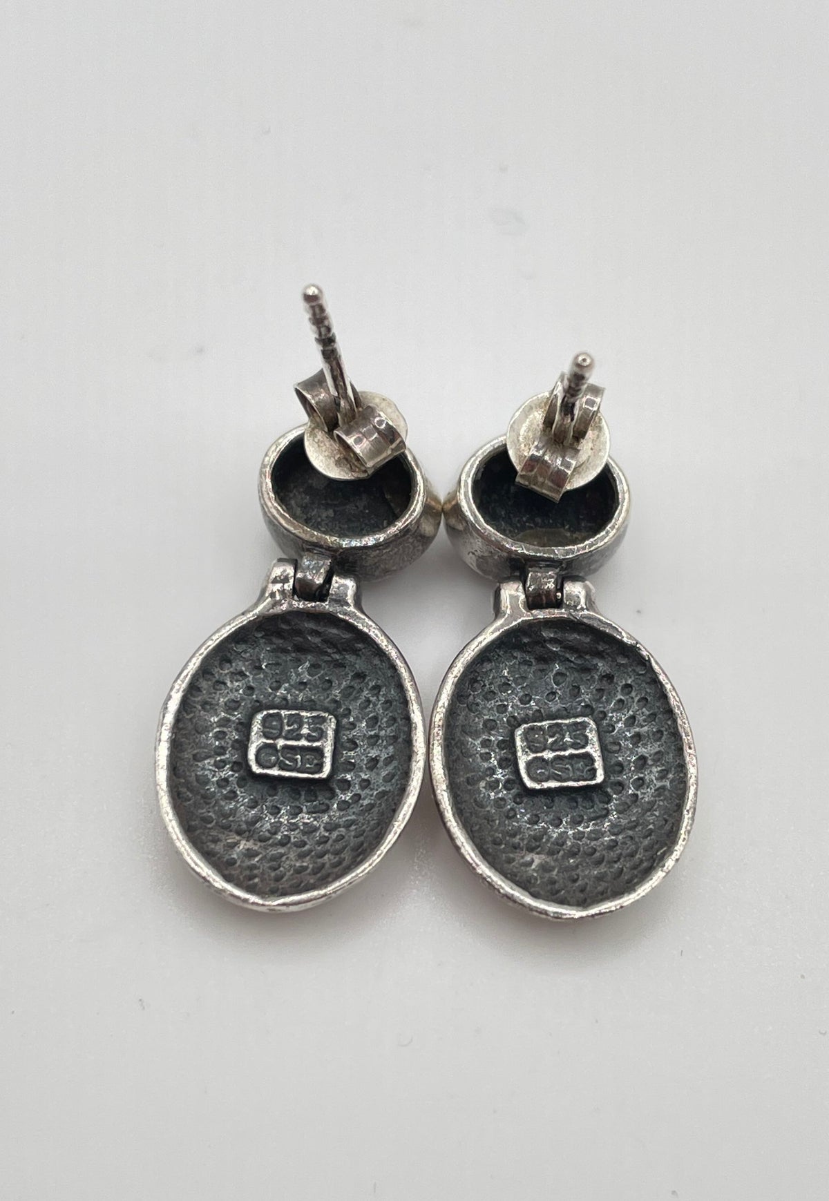925 Sterling Silver Black Onyx Filigree Drop Earrings 5.4g