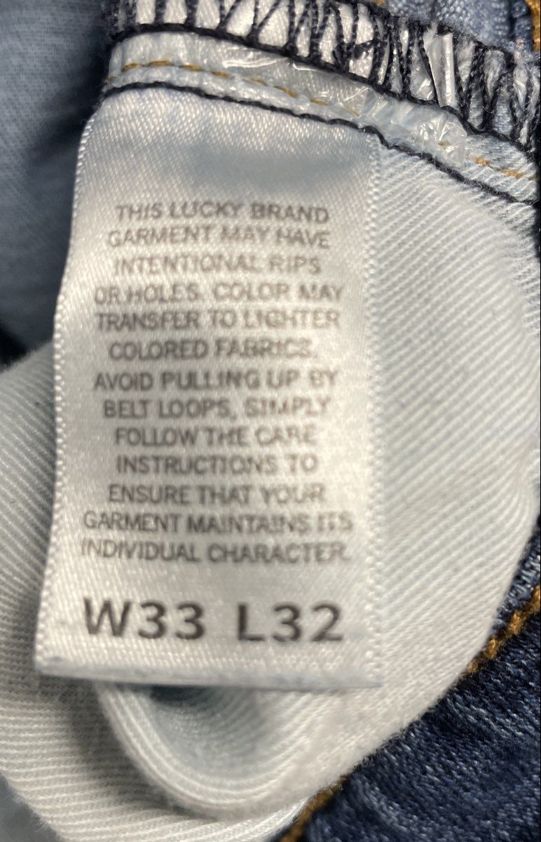 Lucky Brand Men's Light Wash Whiskered Straight Leg Jeans Size 33x32