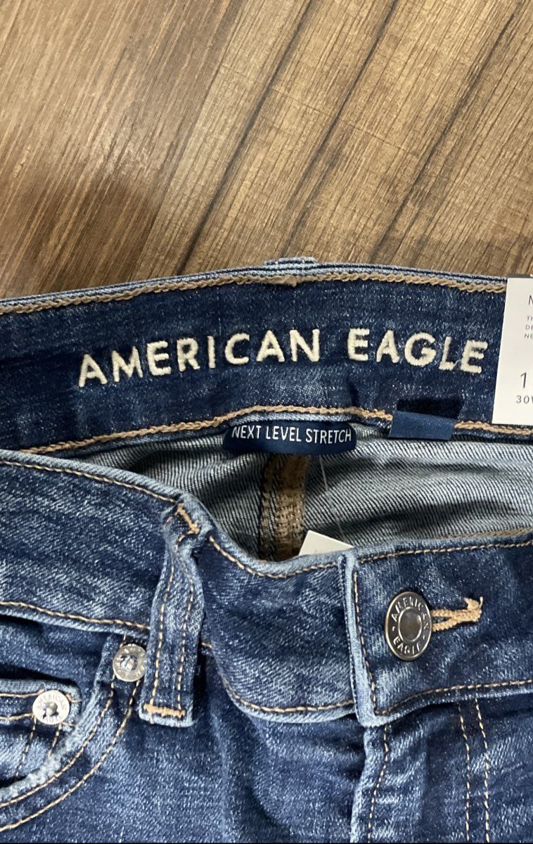 American Eagle Women's The Stacked Indigo Next Level Stretch Jeans Sz 10 NWT