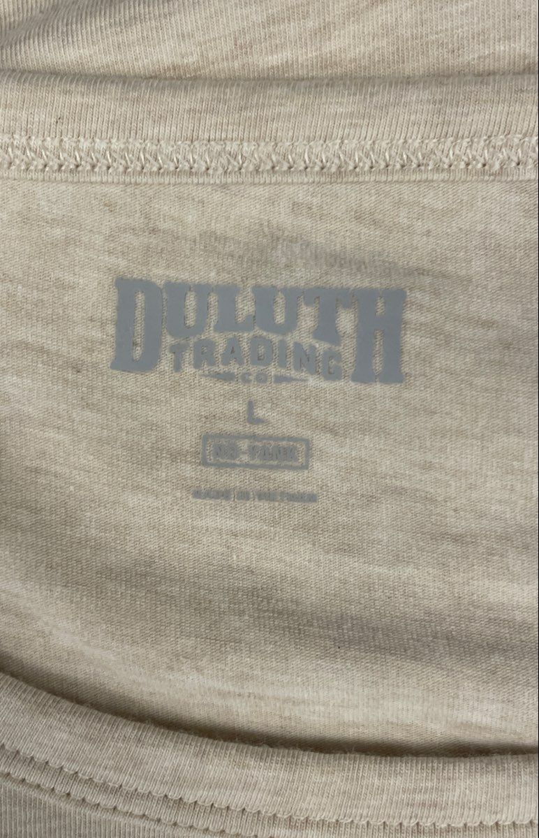 Duluth Trading Co Women's No-Yank Long Sleeve Scoopneck T-Shirt Beige Sz L