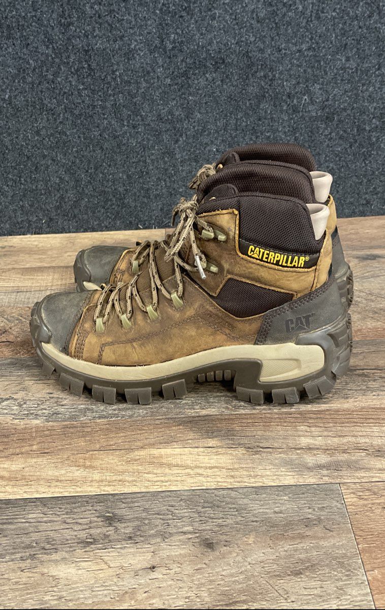 Caterpillar Brown Leather EH Waterproof Work Boots Men's Size 8.5