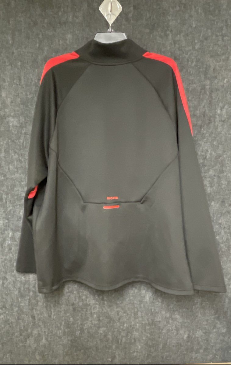 MoFiz Men's Gray Red Fleece Full Zip Performance Mock Neck Jacket Size 2XL