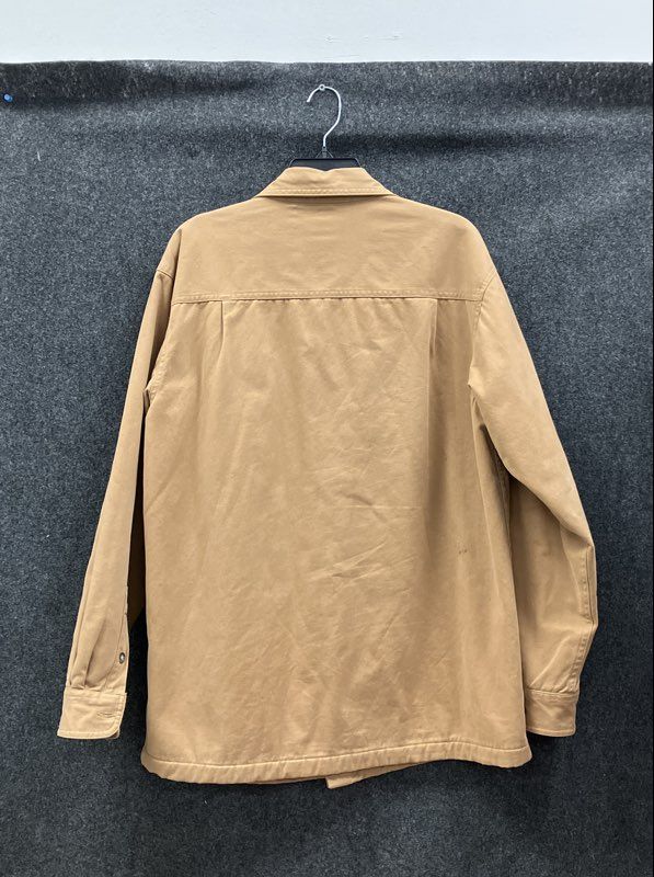 St. John's Bay Men's Tan Fleece Lined Canvas Shirt Jacket Sz Medium