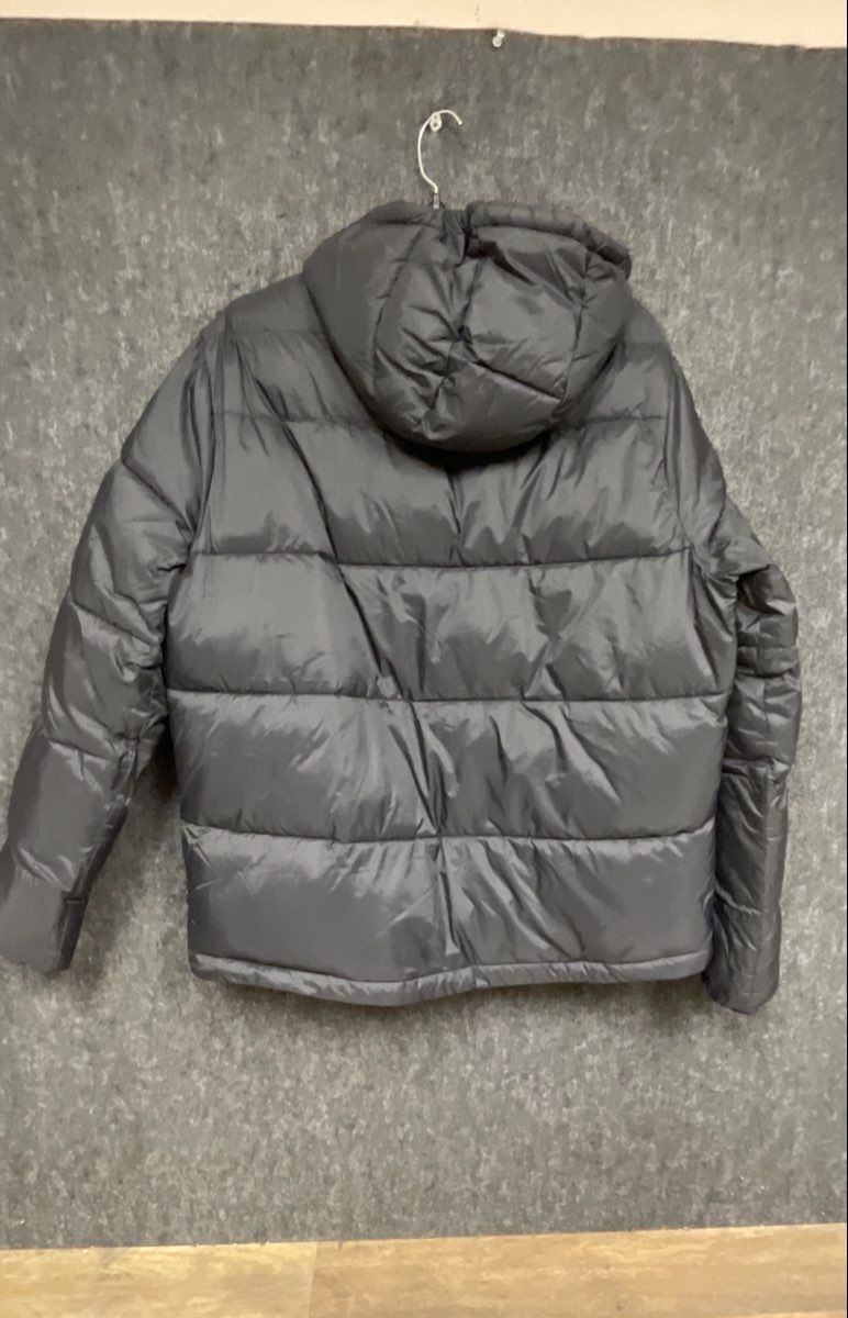 Calvin Klein Jeans Men's Black Hooded Puffer Jacket Full Zip Quilted Logo Sz S