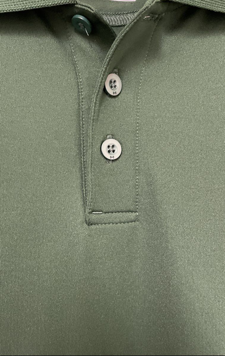 Under Armour Men's Tech Polo Forest Green Loose Fit HeatGear Short Sleeve Sz M