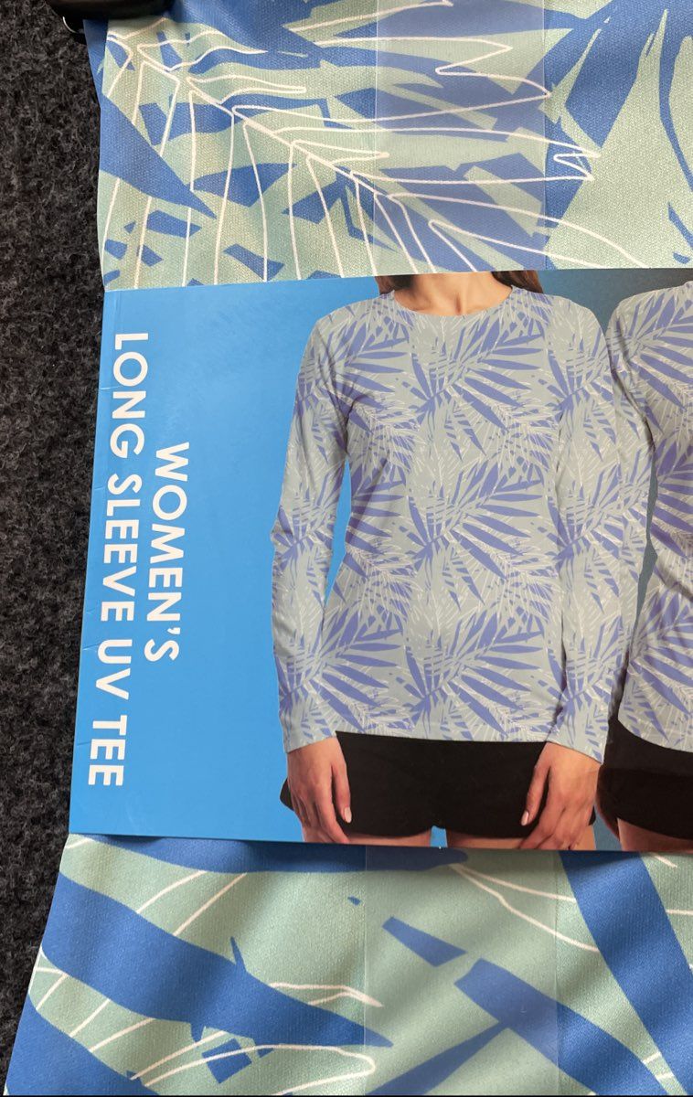 Salt Life Women's Light Blue SLX UVAPOR Palm Print UV Performance Tee Sz M NWT