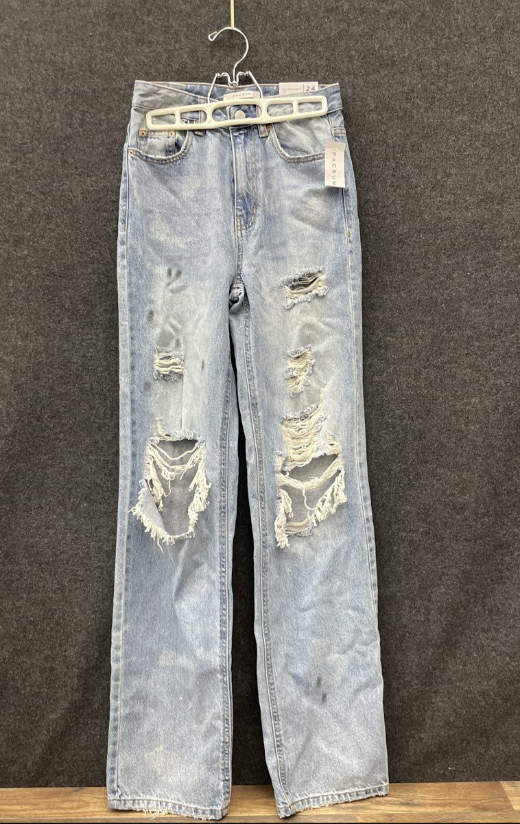 PacSun Women's 90's Boyfriend Jeans Nirvana Light Wash Distressed Sz 24 NWT