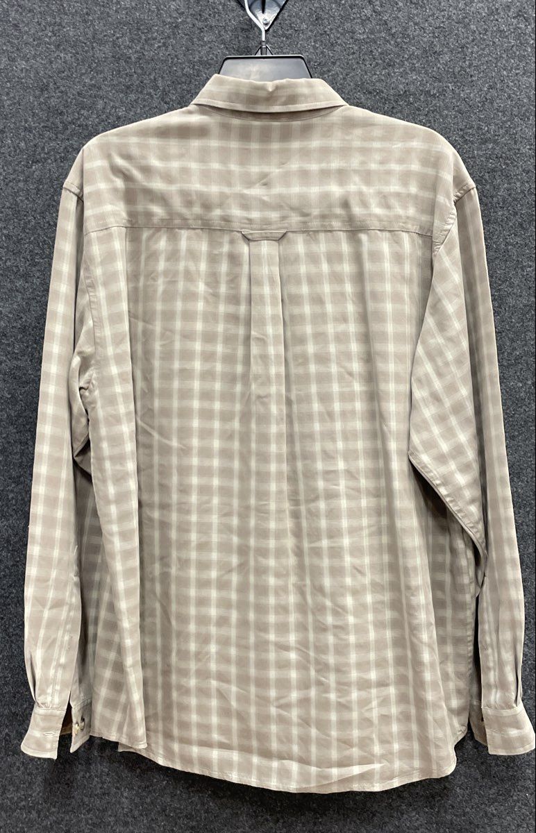 The North Face Men's Tan Plaid Long Sleeve Button Down Hiking Shirt Sz M