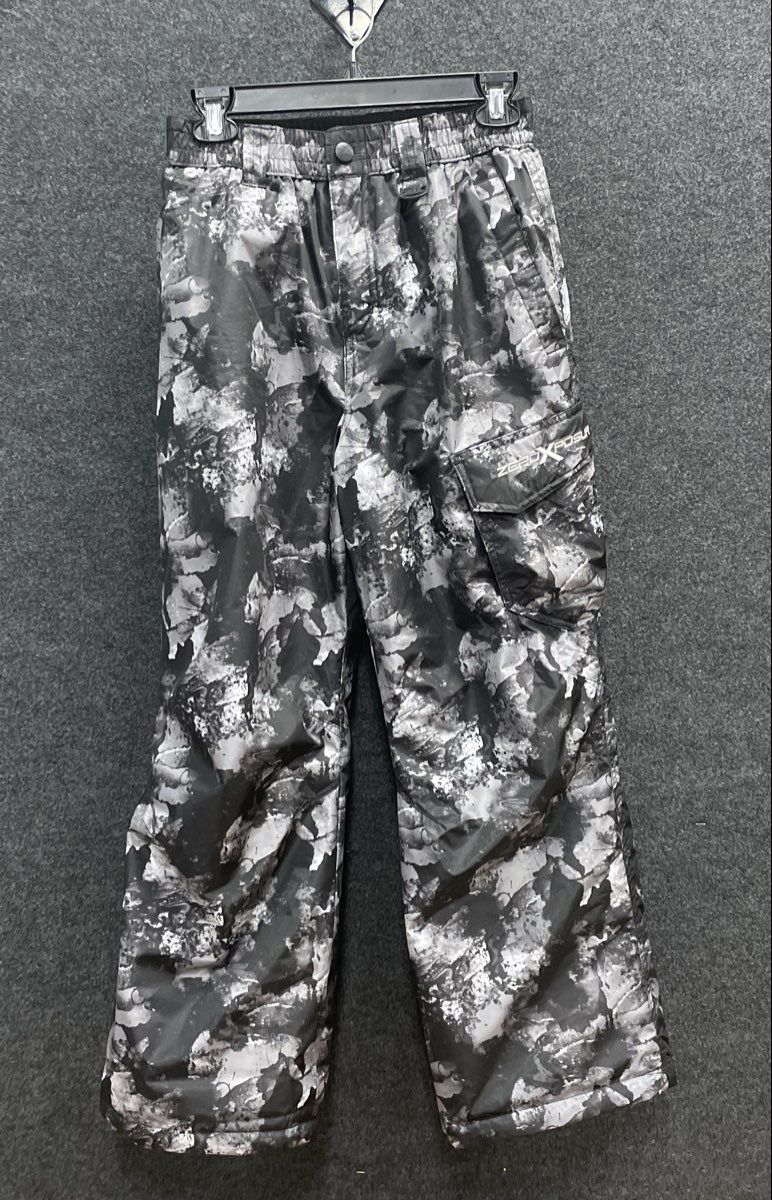 ZeroXposur Boys Black Gray Camo Insulated Snow Ski Pants Cargo Pocket Sz XL