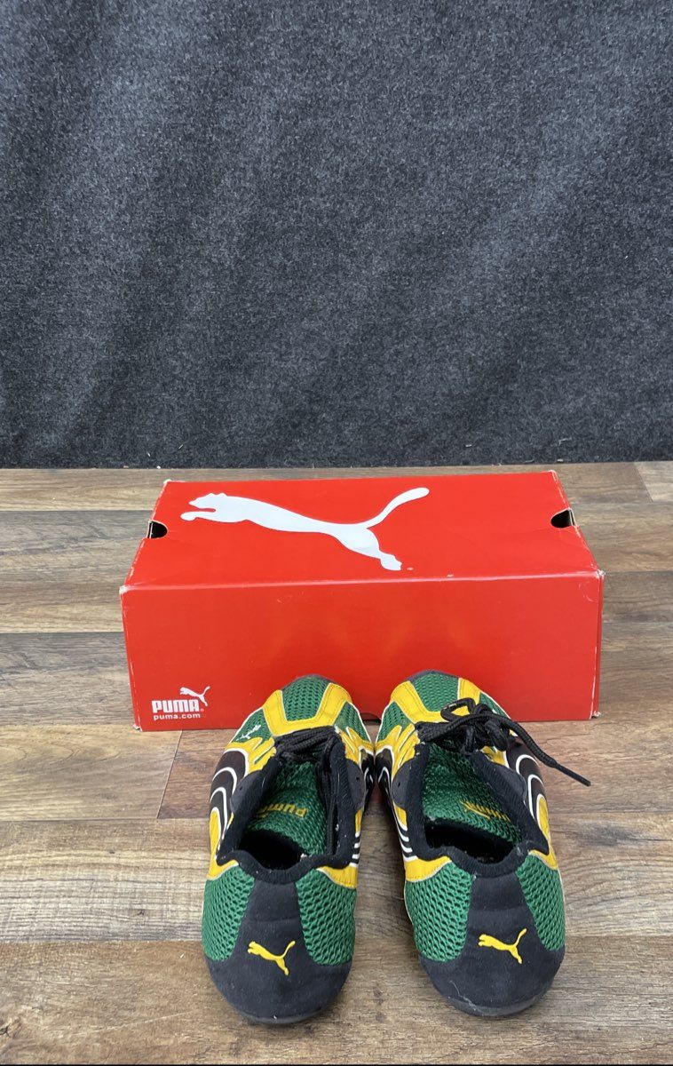 Vintage Puma H-Street Jamaica Yellow Green Black Lifestyle Sneakers Size 9