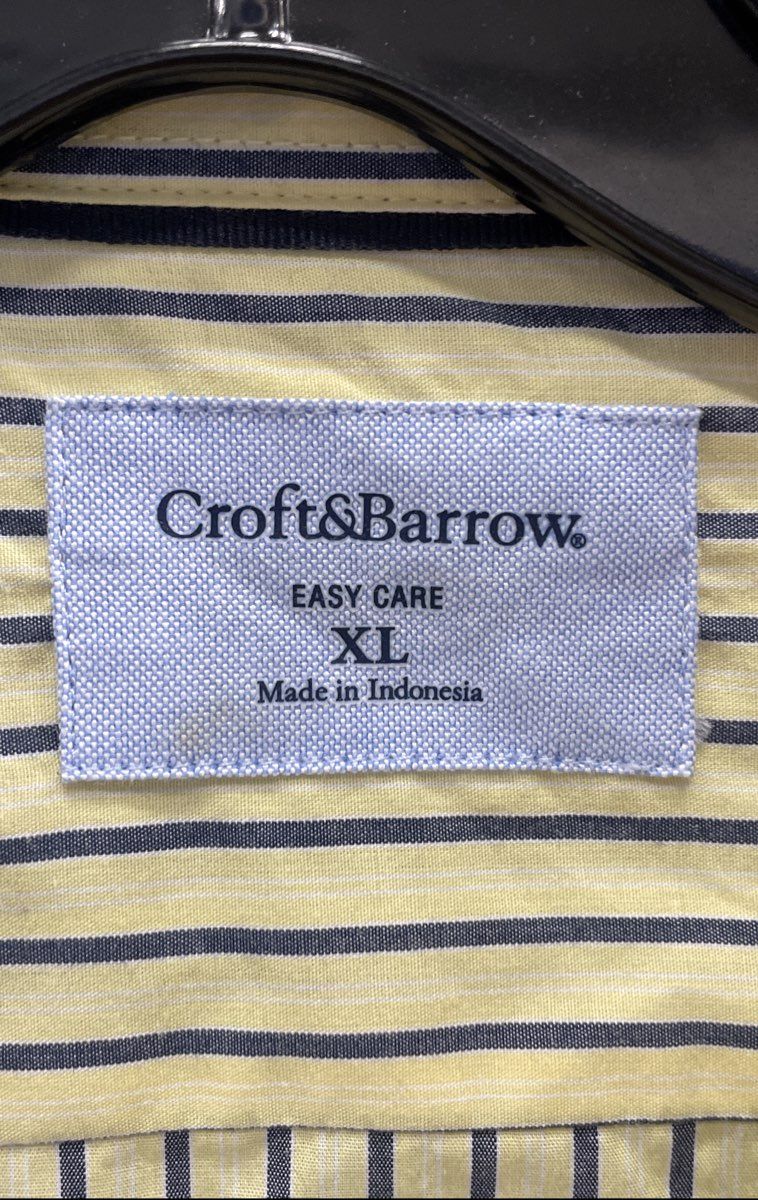 Croft & Barrow Men's Yellow Striped Easy Care Long Sleeve Button Down Shirt XL