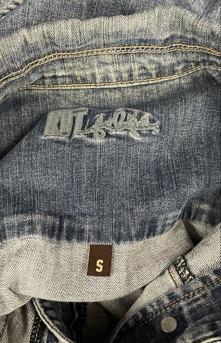 KUT from the Kloth Women's Blue Denim Trucker Jacket Distressed Stretch Sz S