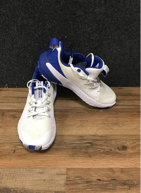 Under Armour HOVR Ascent Our Game Our Voice White Blue Women's Sneakers Size 7.5