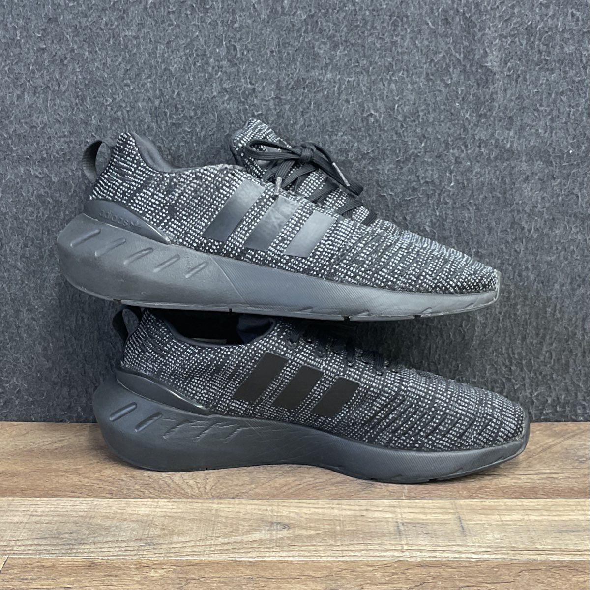 Adidas Swift Run 22 Core Black Grey Knit Lifestyle Sneakers Men's Size 7