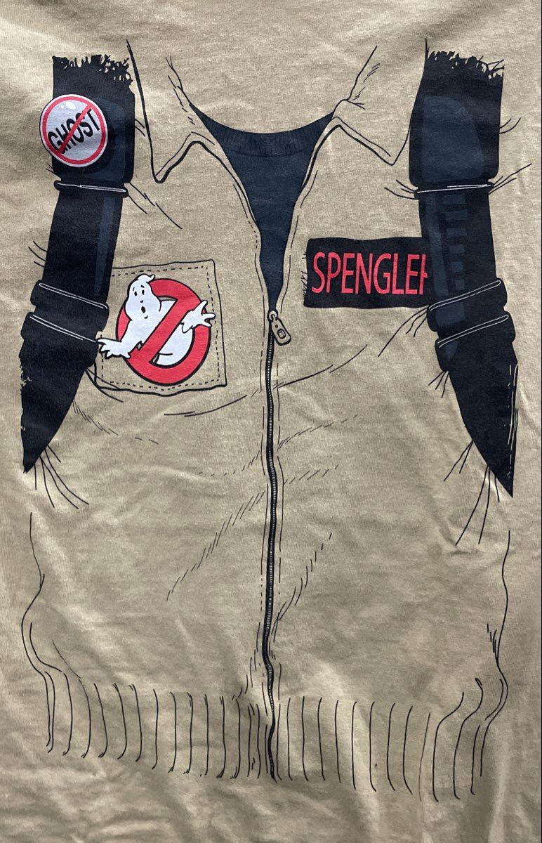 Ghostbusters Egon Spengler Costume T-Shirt Double Sided Proton Pack Sz S