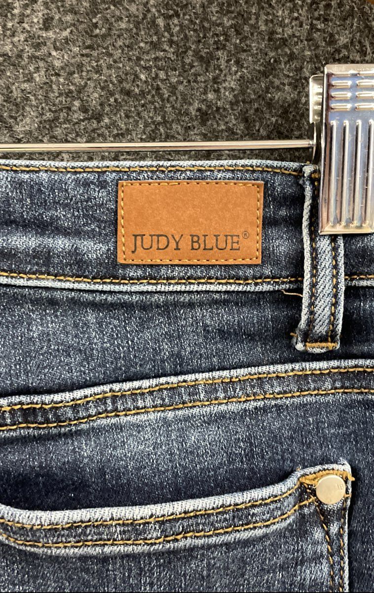 Judy Blue Women's Dark Wash Faded Denim Shorts Style JB15222DK Sz S
