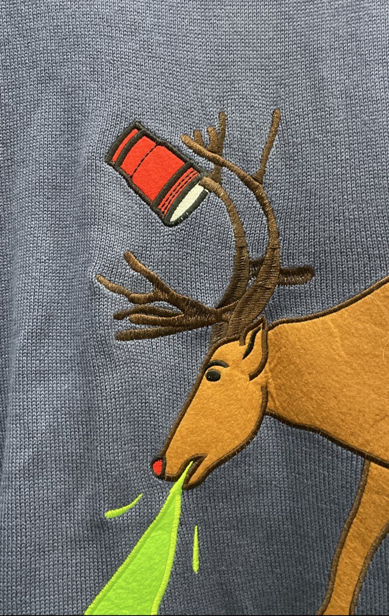 Alex Stevens Men's Purple Reindeer Solo Cup Vomit Christmas Sweater Sz S NWT