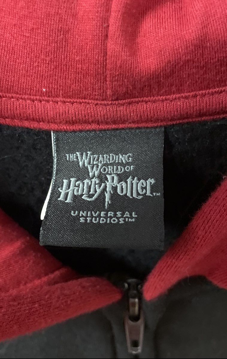 Universal Studios Harry Potter Burgundy Hogwarts Crest Zip Up Hoodie Sz XL