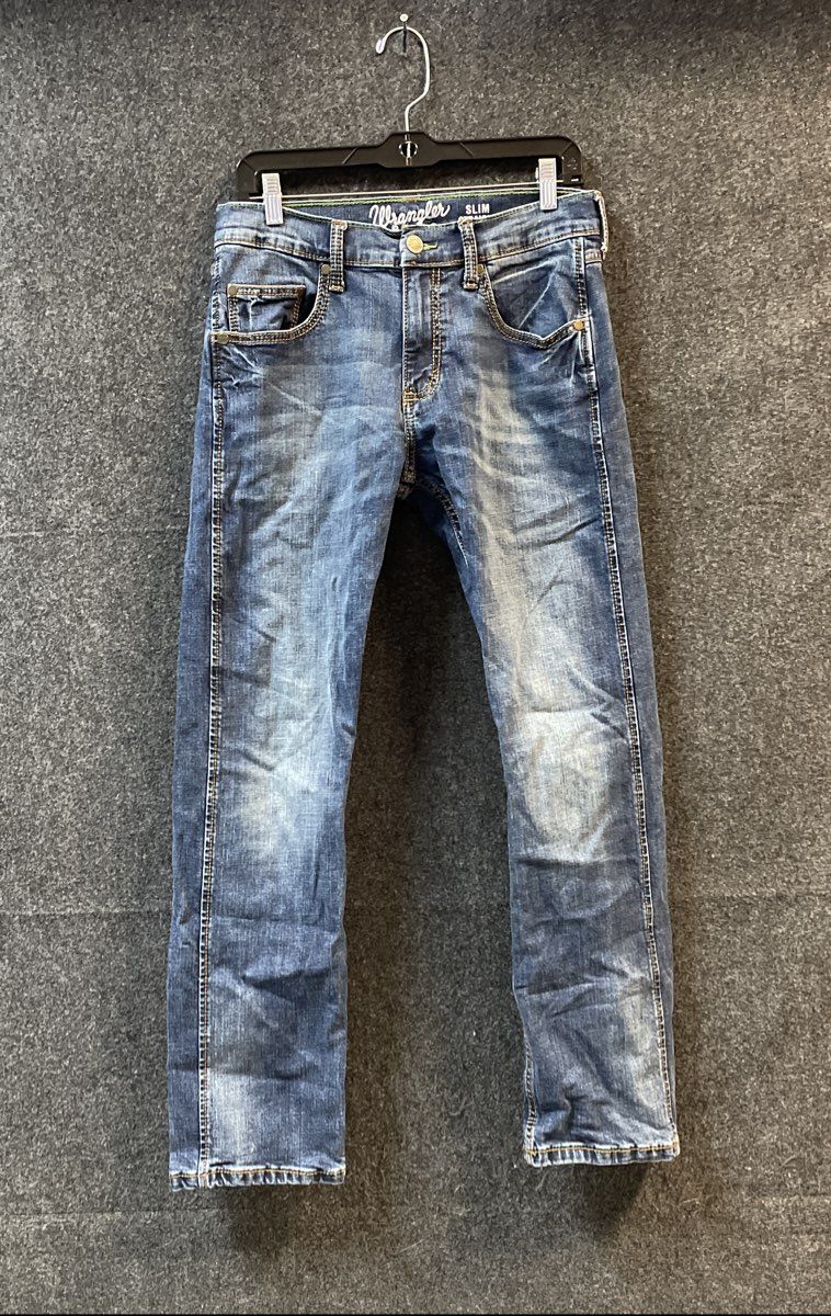 Wrangler Men's Blue Retro Slim Straight Jeans Medium Wash Sz 30x32