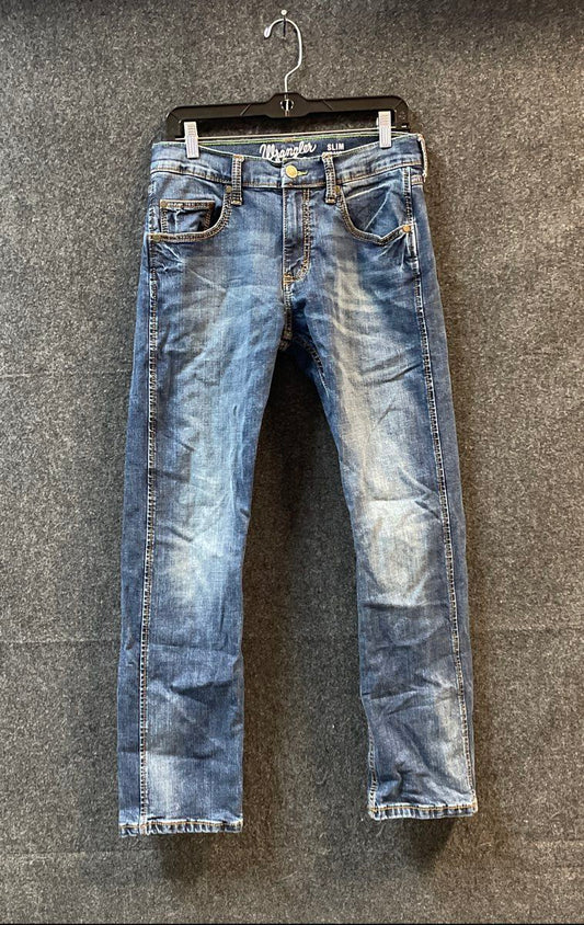 Wrangler Men's Blue Retro Slim Straight Jeans Medium Wash Sz 30x32