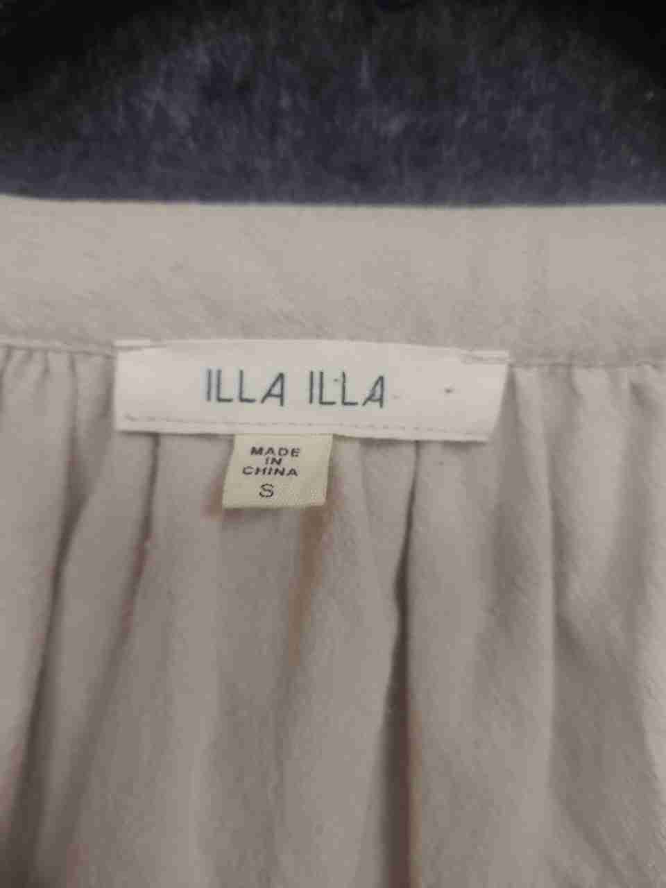 Ila Illa Women's Beige Embroidered Cotton Boho V-Neck Tunic Blouse Sz S