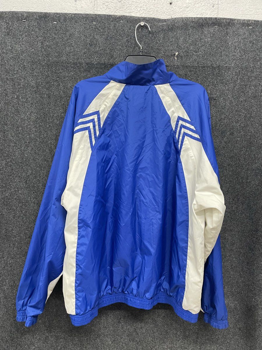 Vintage Y2K Adidas Men's Royal Blue White Full Zip Windbreaker Jacket Sz XL